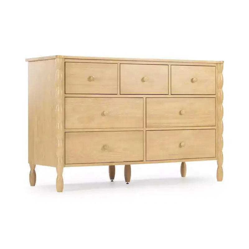 Commode à 7 tiroirs et fuseaux - Pin massif, Chambre d'enfant