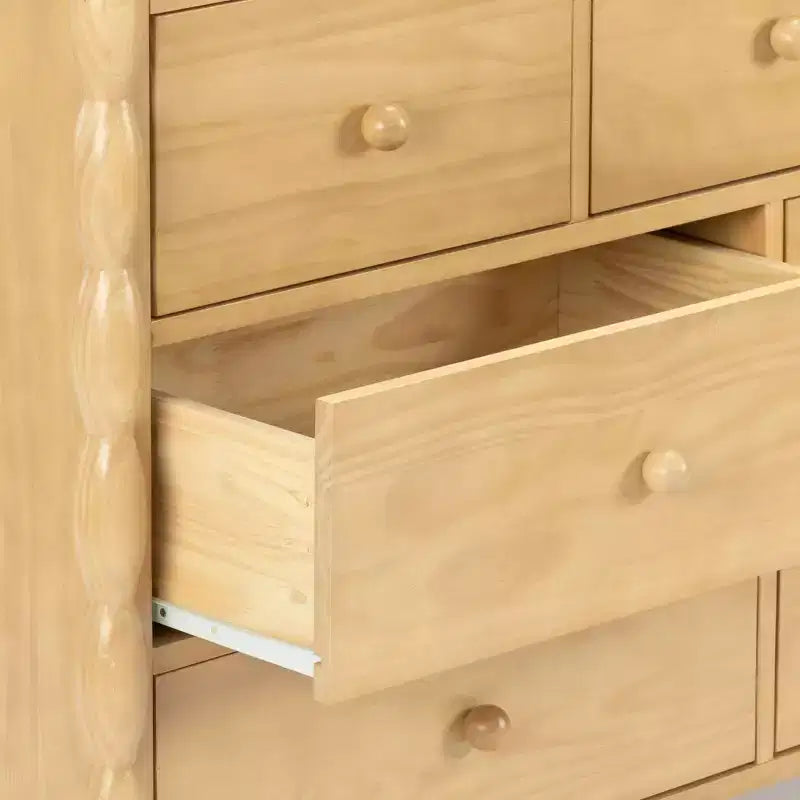 Commode à 7 tiroirs et fuseaux - Pin massif, Chambre d'enfant