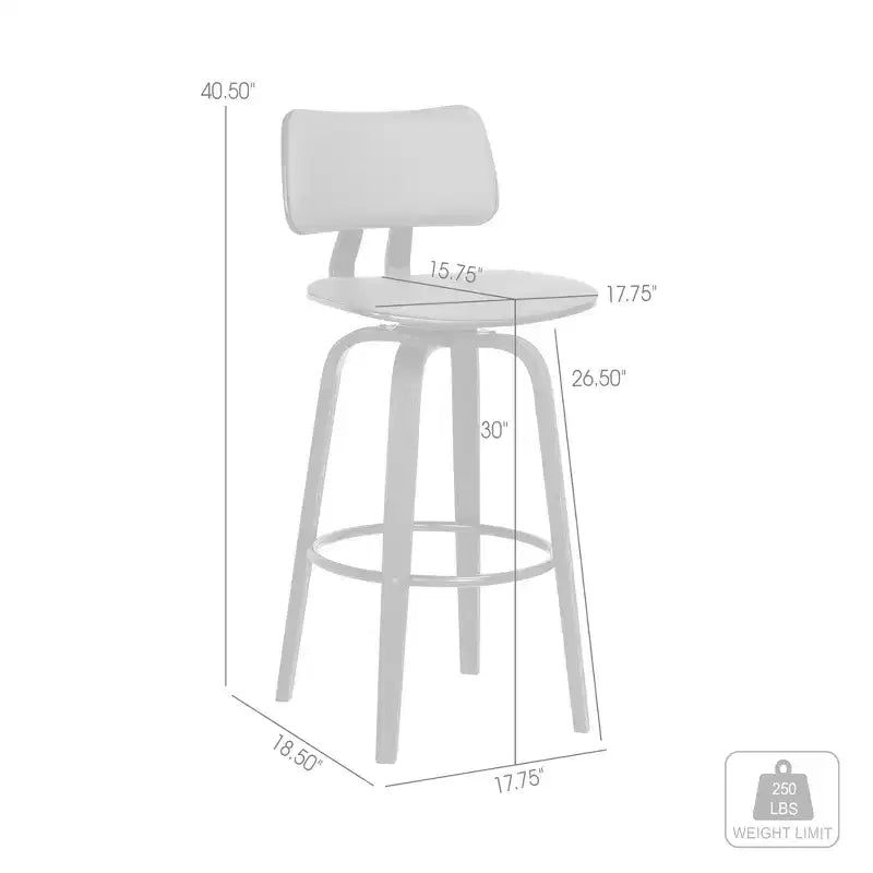 Tabouret de bar pivotant moderne en similicuir et bois