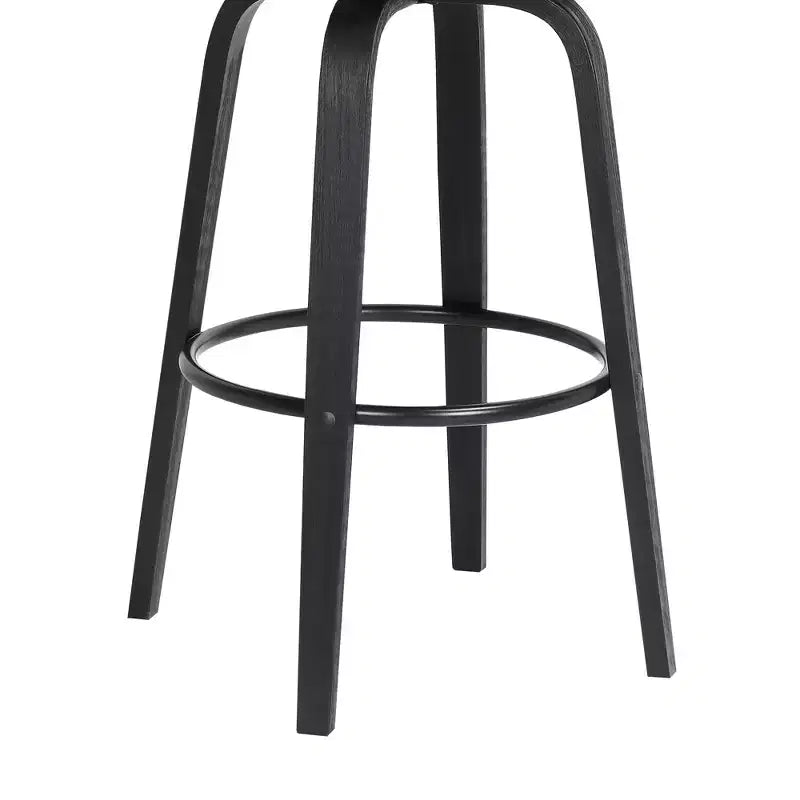 Tabouret de bar pivotant moderne en similicuir et bois