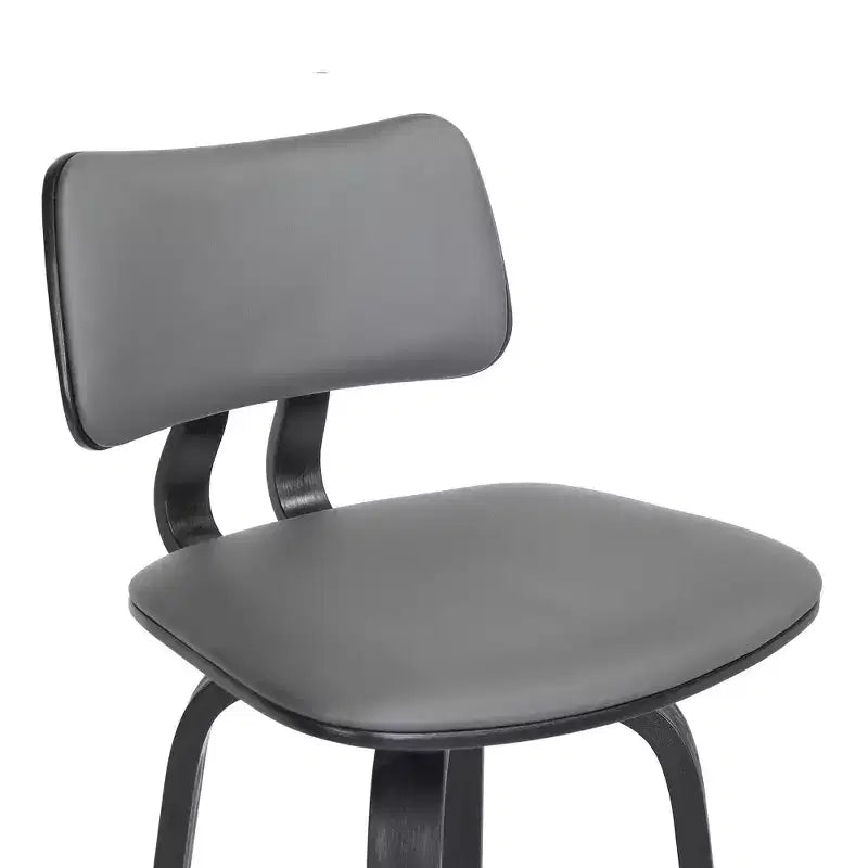 Tabouret de bar pivotant moderne en similicuir et bois