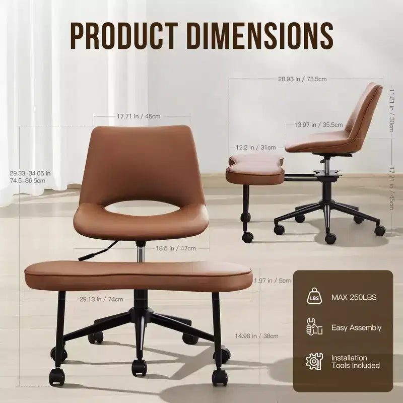 Chaise longue ergonomique à pieds croisés, soutien lombaire élevé, hauteur réglable, pivotant à 360°, siège croisé, roulettes, pour la méditation, le yoga, le TDAH