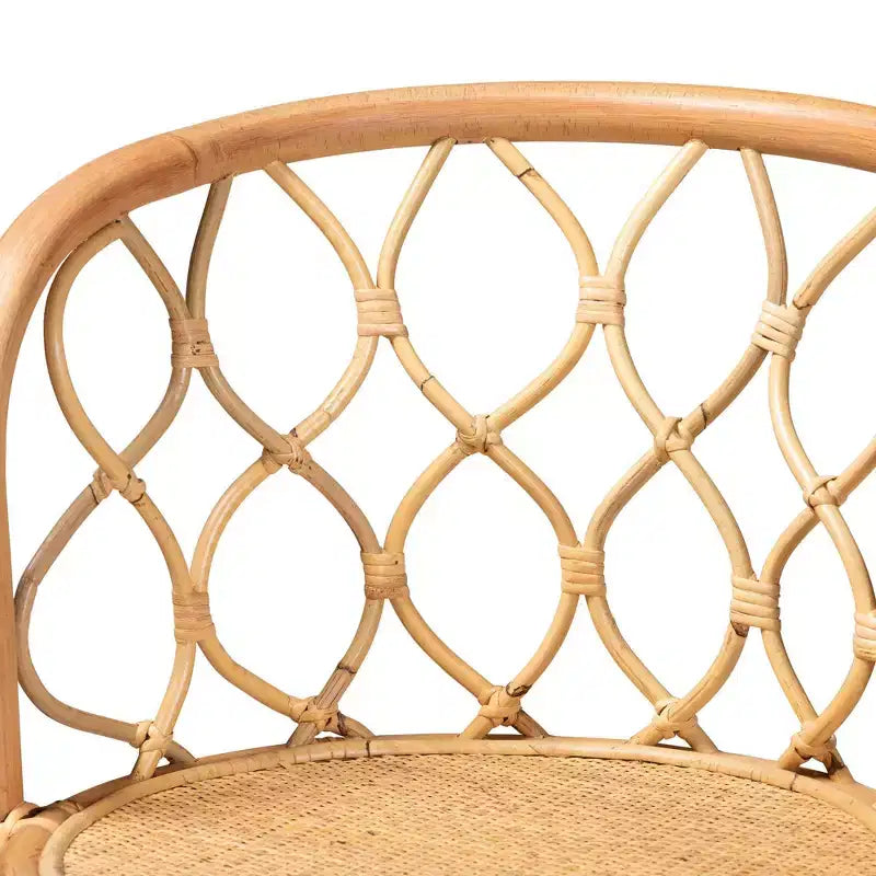 Tabouret de bar en rotin hauteur comptoir Naturel - Fait à la main, Entièrement assemblé