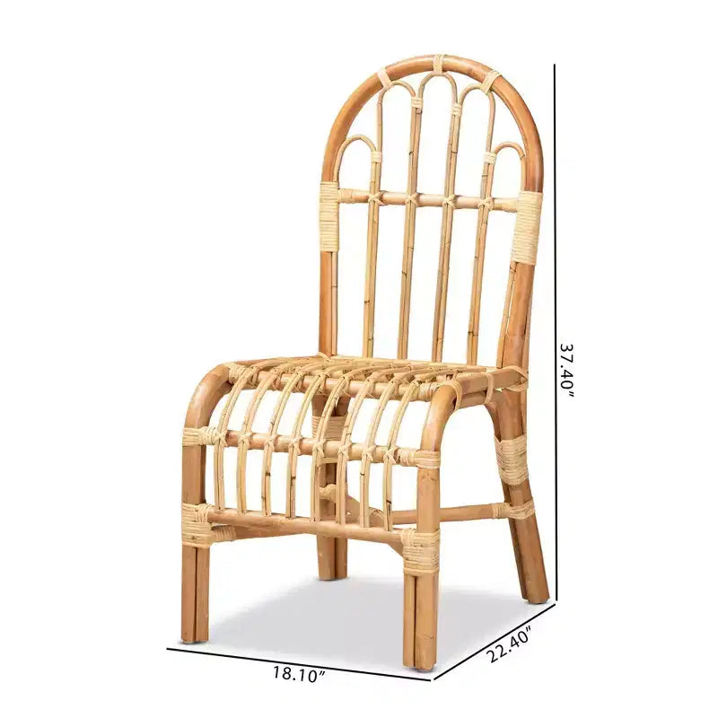 Fauteuil d'appoint en rotin naturel - Fait à la main, entièrement assemblé