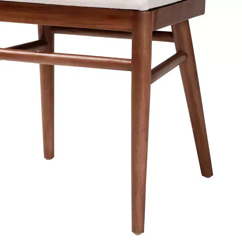 Chaise de salle à manger Denver en bois d'acacia et jonc de mer blanc/noyer : style bohème, rembourrage en mousse