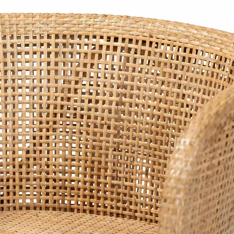 bali & pari Papua Dining Chair: Structure en acacia, Rotin tissé, Style bohème, Assemblage requis