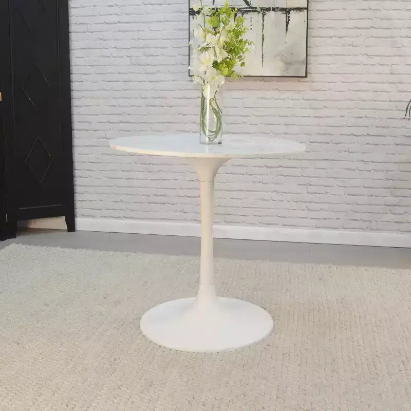 Table à manger ronde avec plateau en marbre