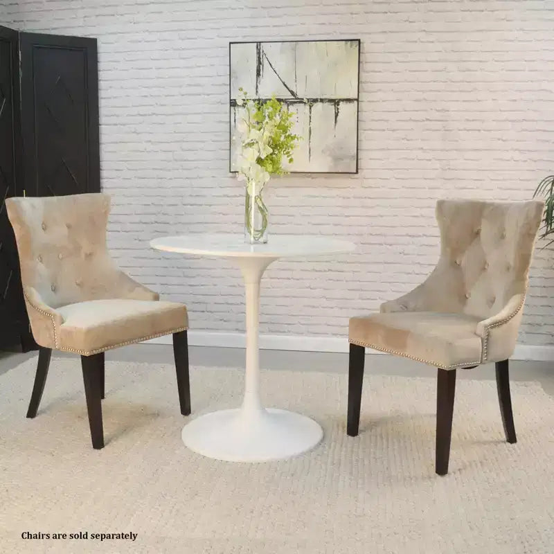 Table à manger ronde avec plateau en marbre
