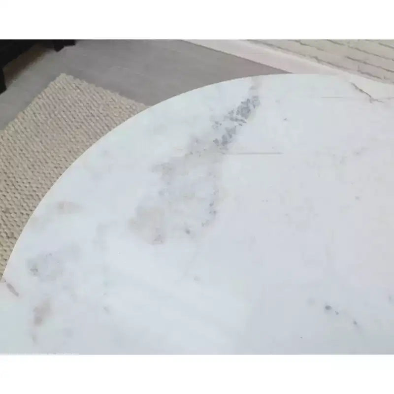 Table à manger ronde avec plateau en marbre