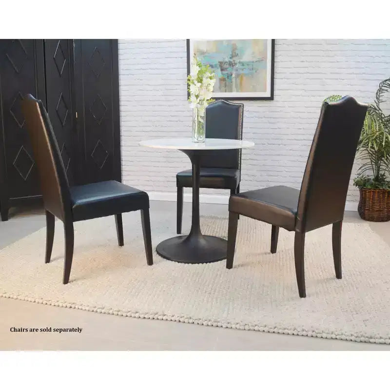 Table à manger ronde avec plateau en marbre