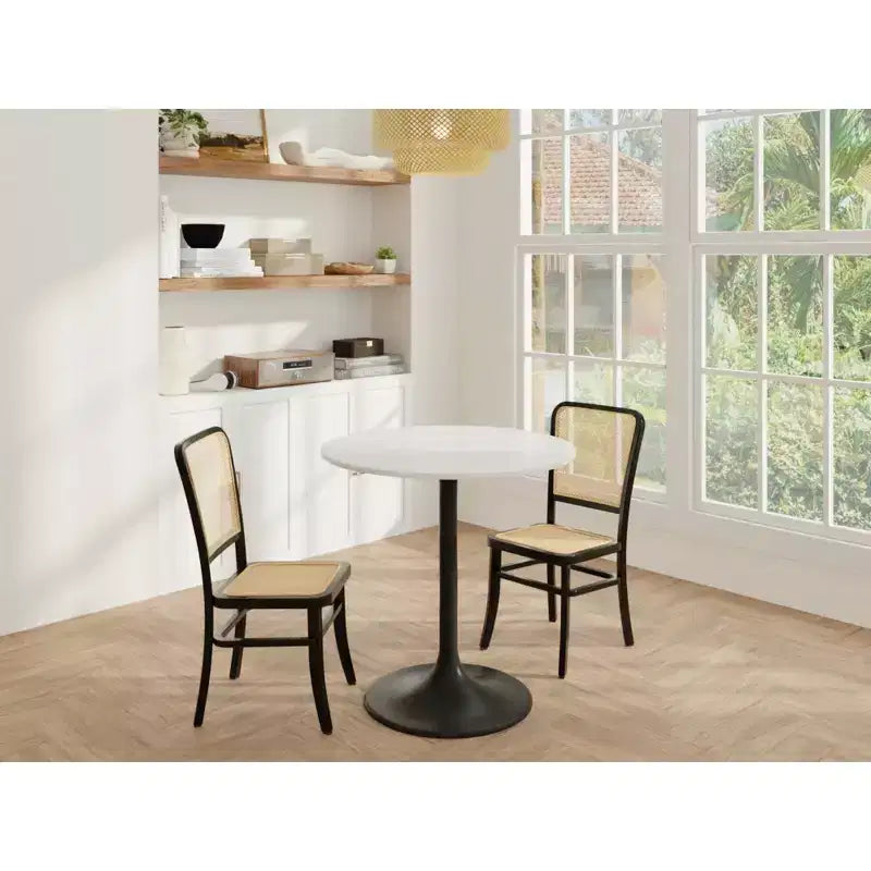 Table à manger ronde avec plateau en marbre