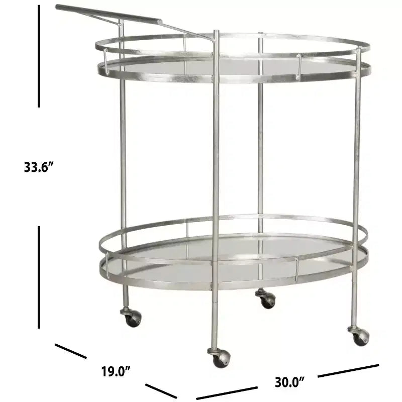 Chariot de bar - FOX2553A - Argent/Miroir