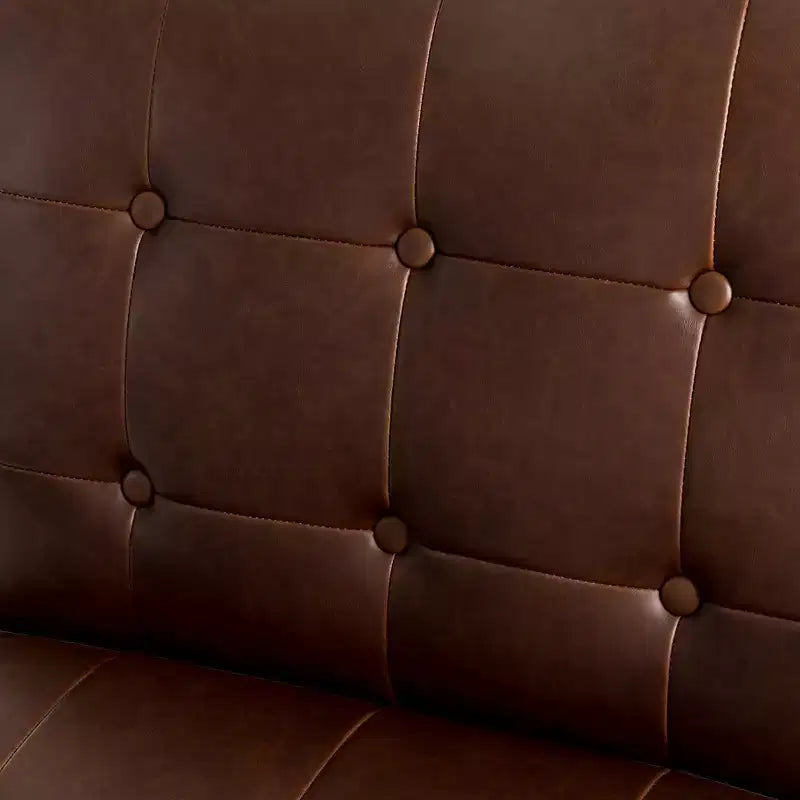 Fauteuil d'appoint en cuir PU, capitonné, structure en métal, capacité de 136 kg
