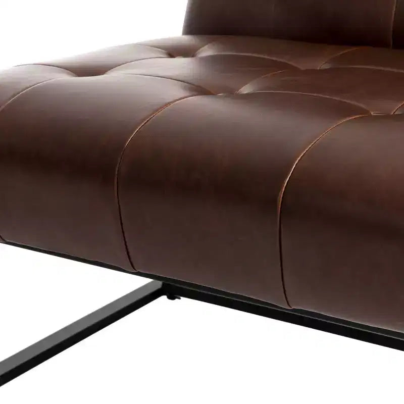 Fauteuil d'appoint en cuir PU, capitonné, structure en métal, capacité de 136 kg