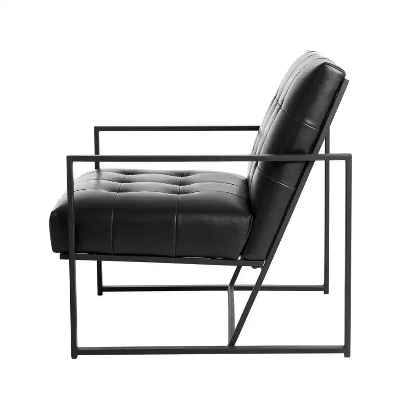 Fauteuil d'appoint en cuir PU, capitonné, structure en métal, capacité de 136 kg
