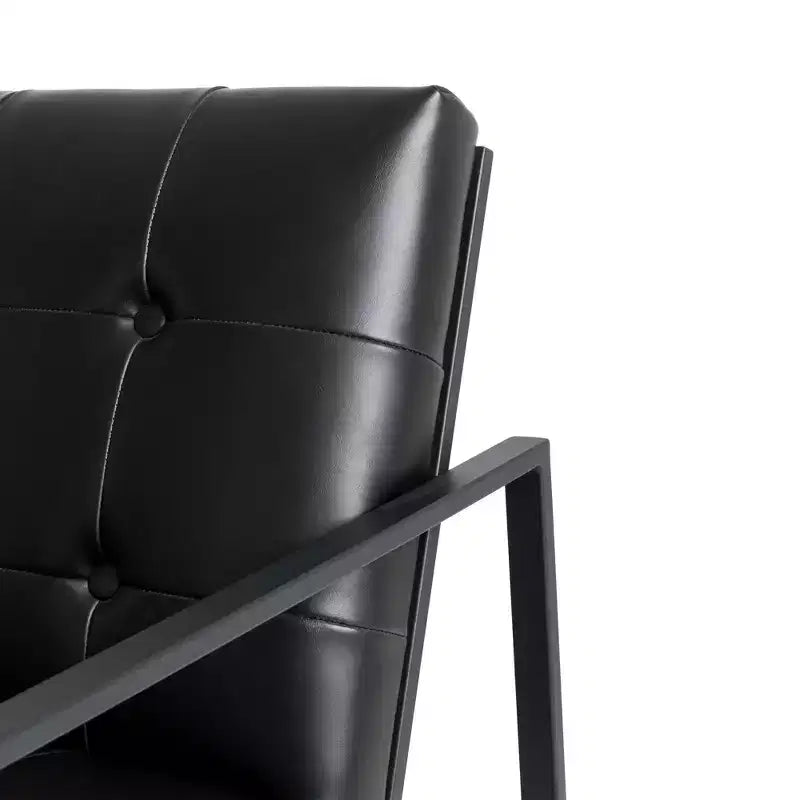 Fauteuil d'appoint en cuir PU, capitonné, structure en métal, capacité de 136 kg