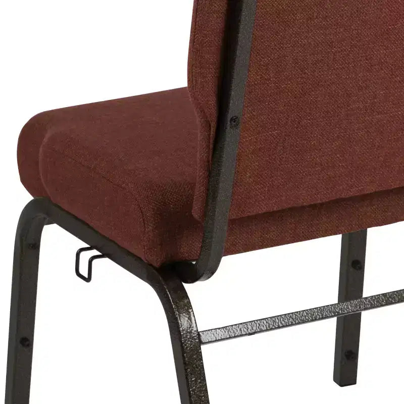 Chaise d'auditorium empilable rembourrée – Tissu cannelle, structure or veiné