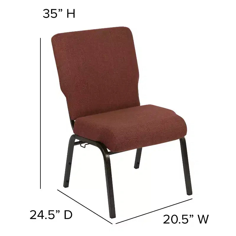 Chaise d'auditorium empilable rembourrée – Tissu cannelle, structure or veiné