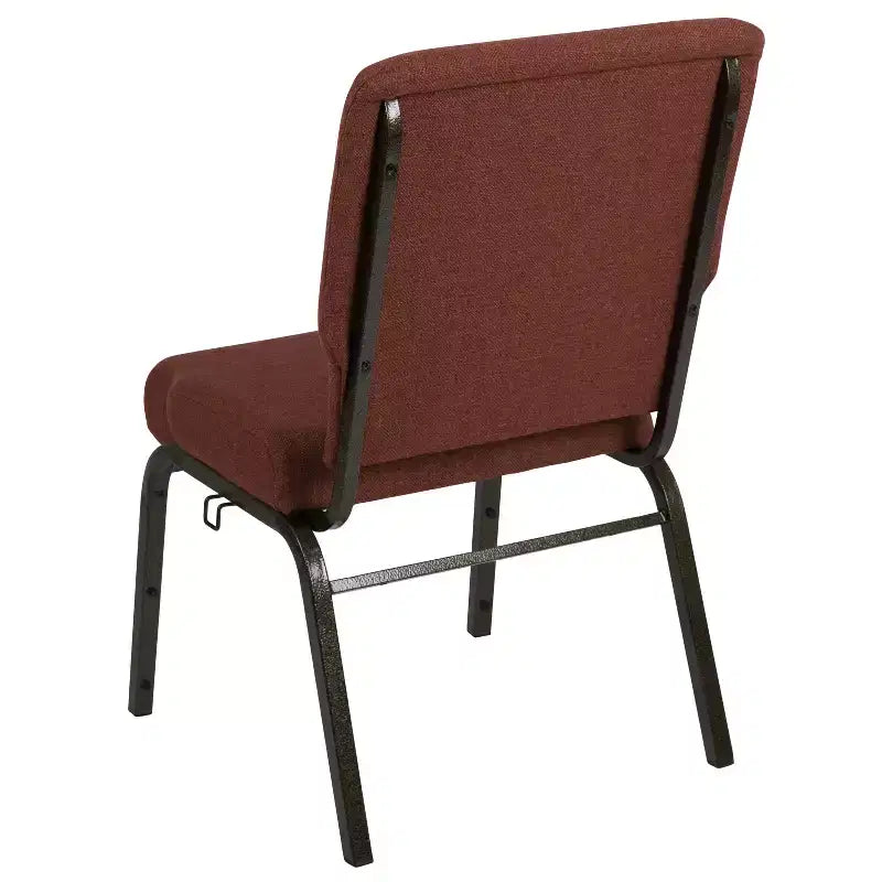 Chaise d'auditorium empilable rembourrée – Tissu cannelle, structure or veiné