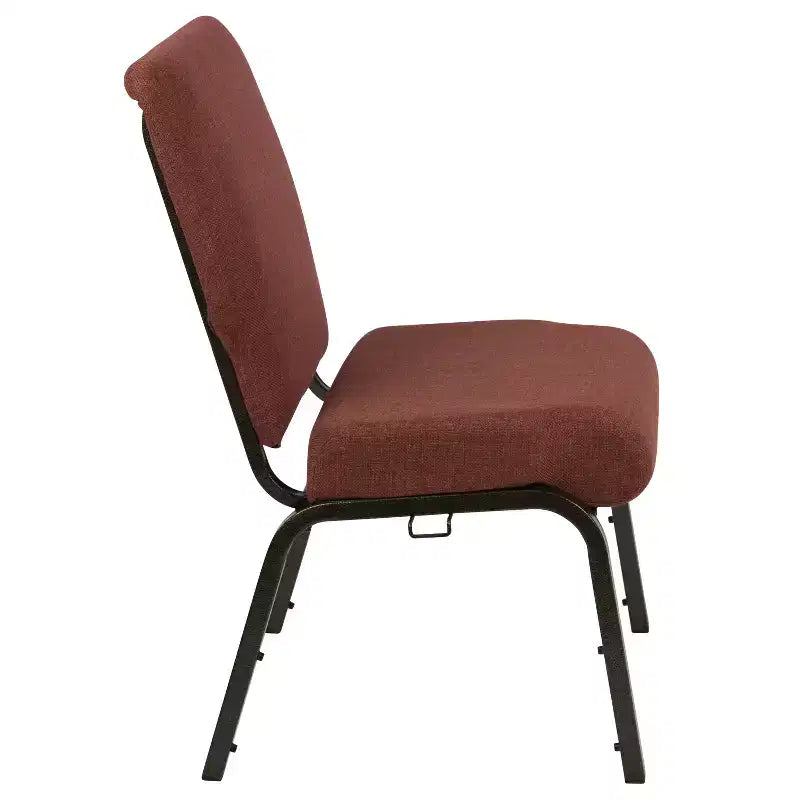 Chaise d'auditorium empilable rembourrée – Tissu cannelle, structure or veiné