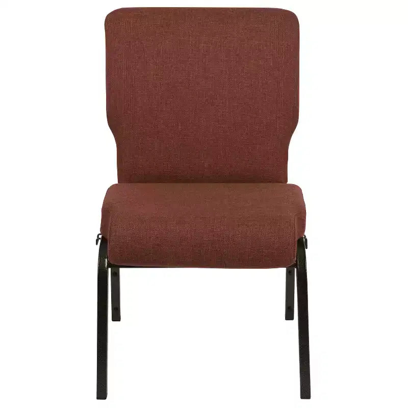 Chaise d'auditorium empilable rembourrée – Tissu cannelle, structure or veiné