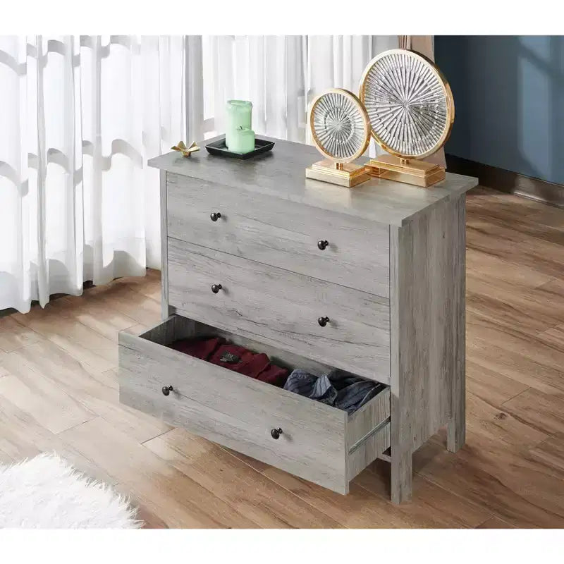 Commode à 3 tiroirs - MDF avec dispositif anti-basculement