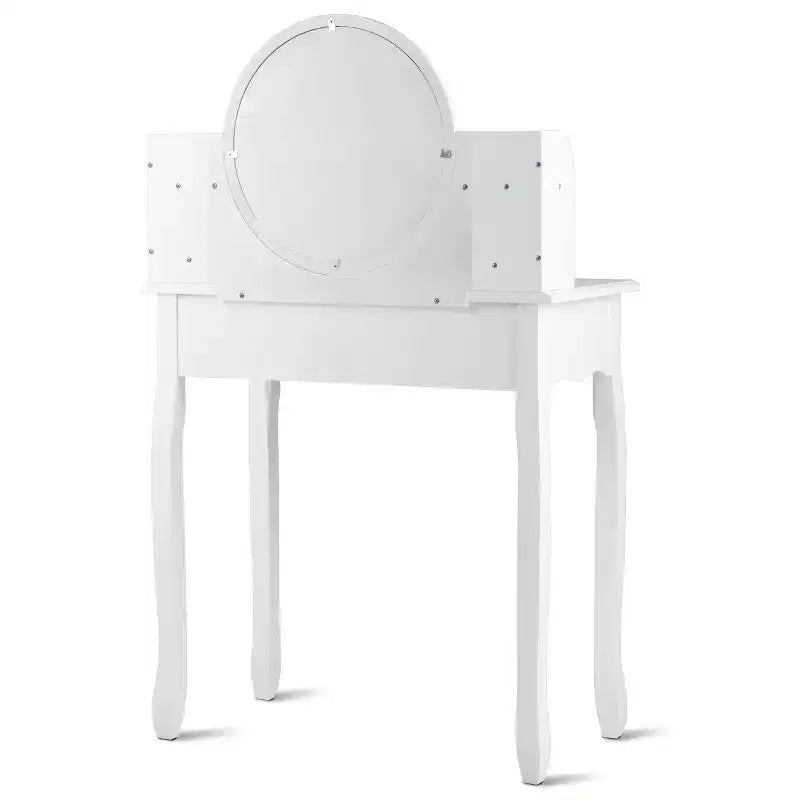 Coiffeuse avec tiroirs et miroir ovale