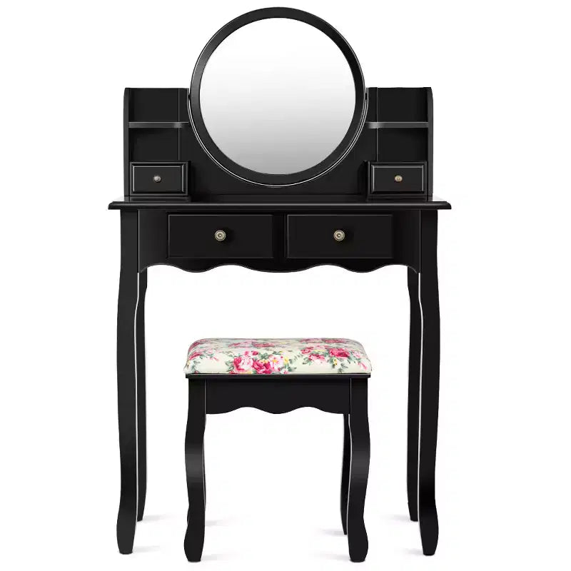 Coiffeuse avec tiroirs et miroir ovale