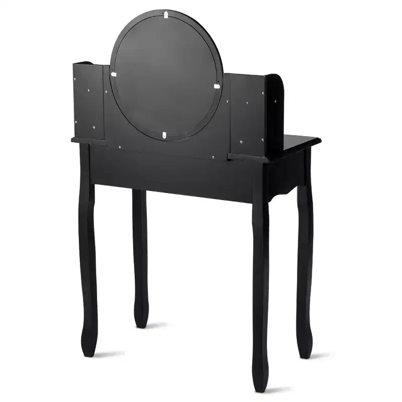 Coiffeuse avec tiroirs et miroir ovale