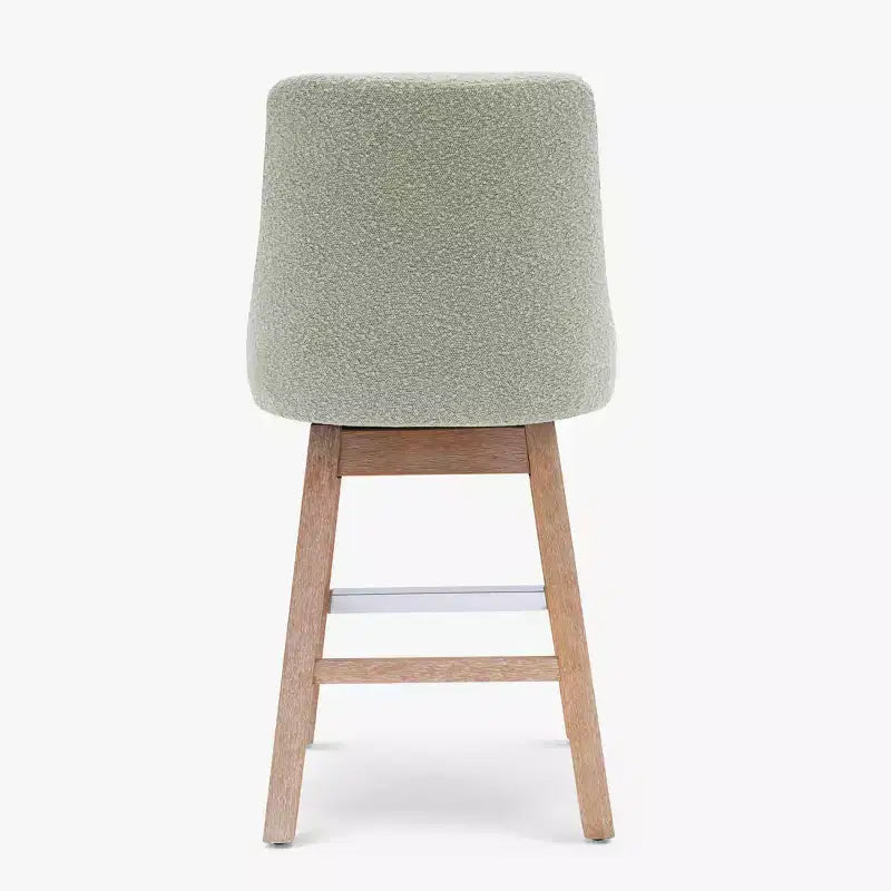 Tabouret de bar pivotant rembourré de 66 cm, hauteur comptoir, sauge du désert